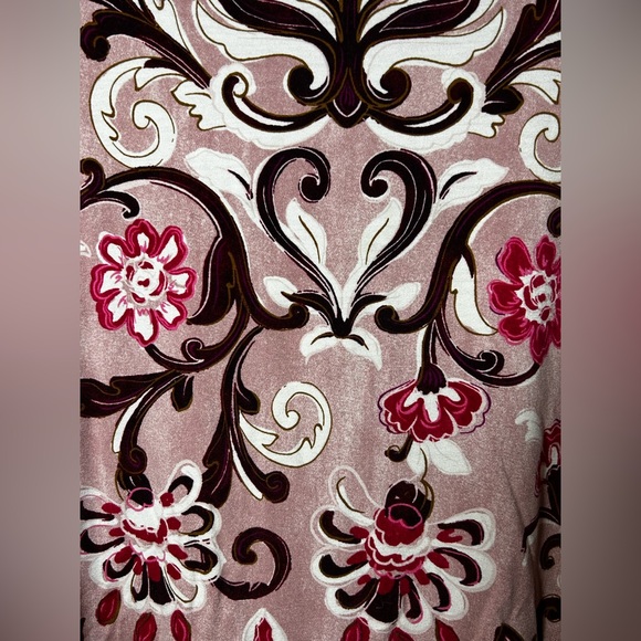 Chico's Women's 3/ XL Long Sleeve Top Pink Red Neutral Floral Shirt - Picture 2 of 5